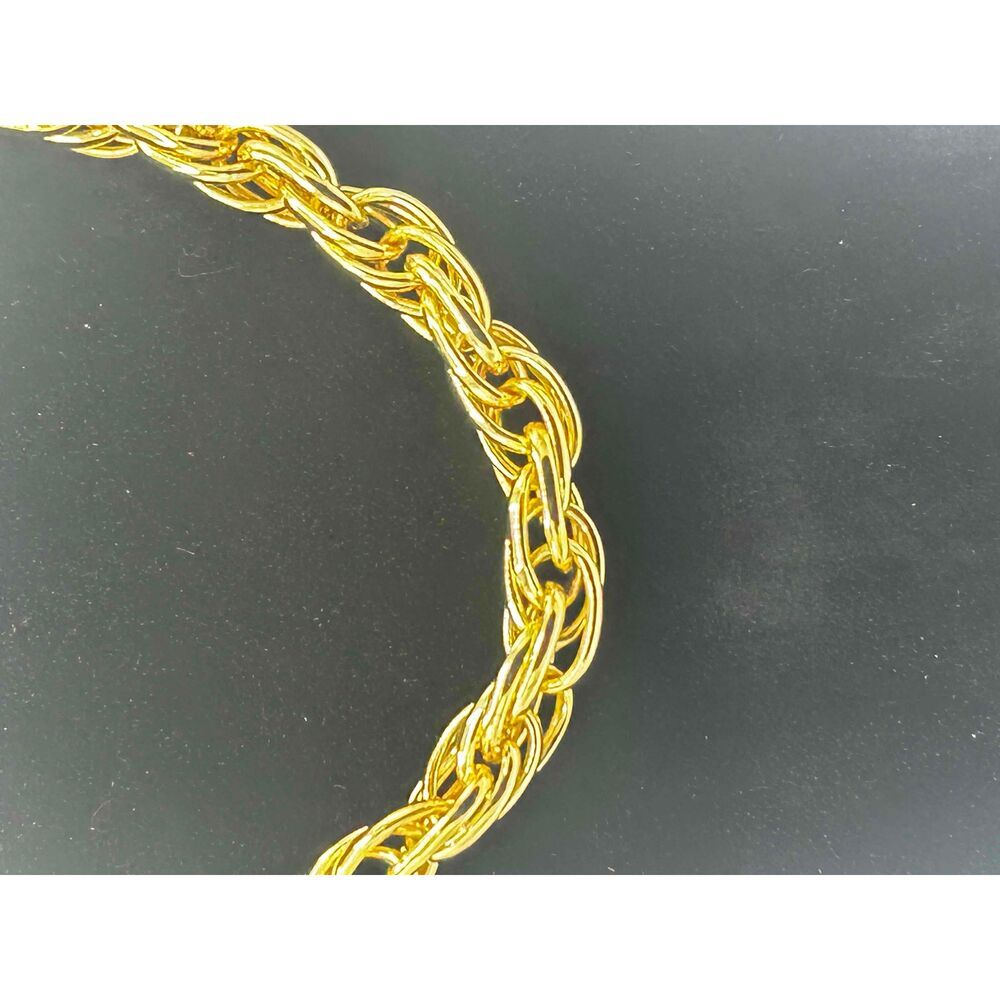 1ar Gold Tone Thick Links Chain Necklace - Picture 2 of 4